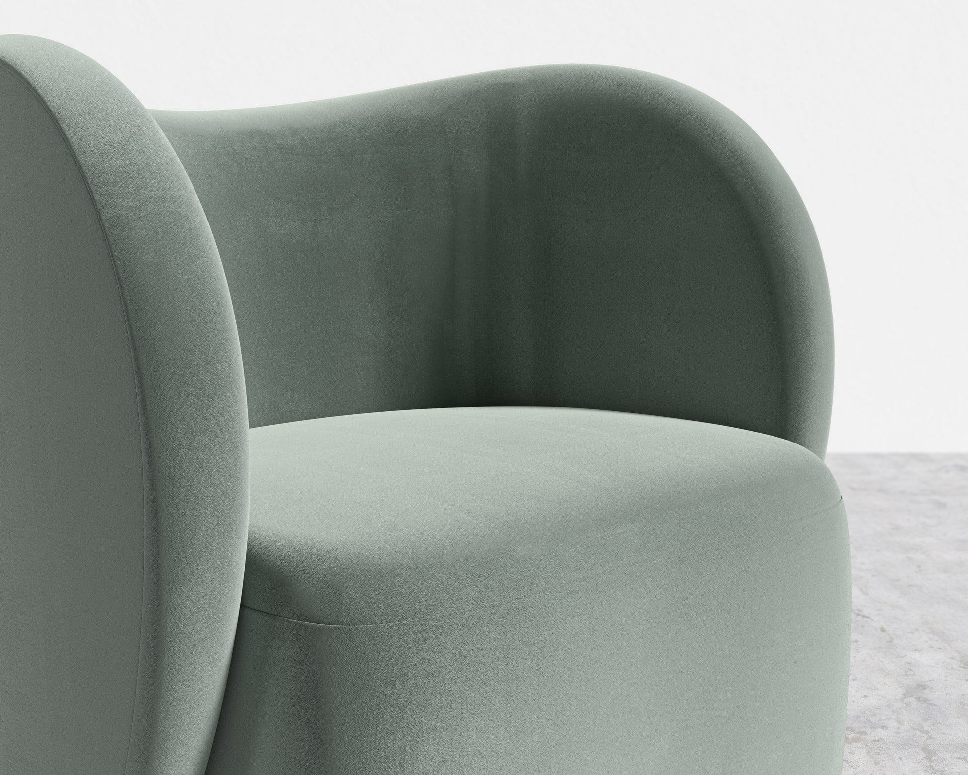 Diane Lounge Chair - Plush Velvet - Moonstone