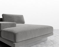 Dresden Left Chaise - Plush Velvet - Glacier Grey