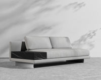 Dresden Outdoor Armless Sofa with Storage Table - Encino - Ceramic Black Storage
