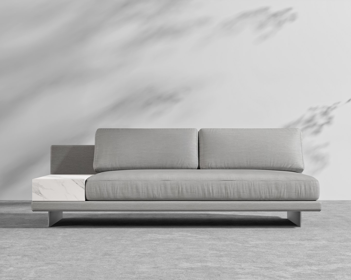 Dresden Outdoor Armless Sofa with Side Table