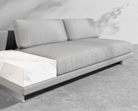 Dresden Outdoor Armless Sofa with Storage Table - Encino - Ceramic White Storage
