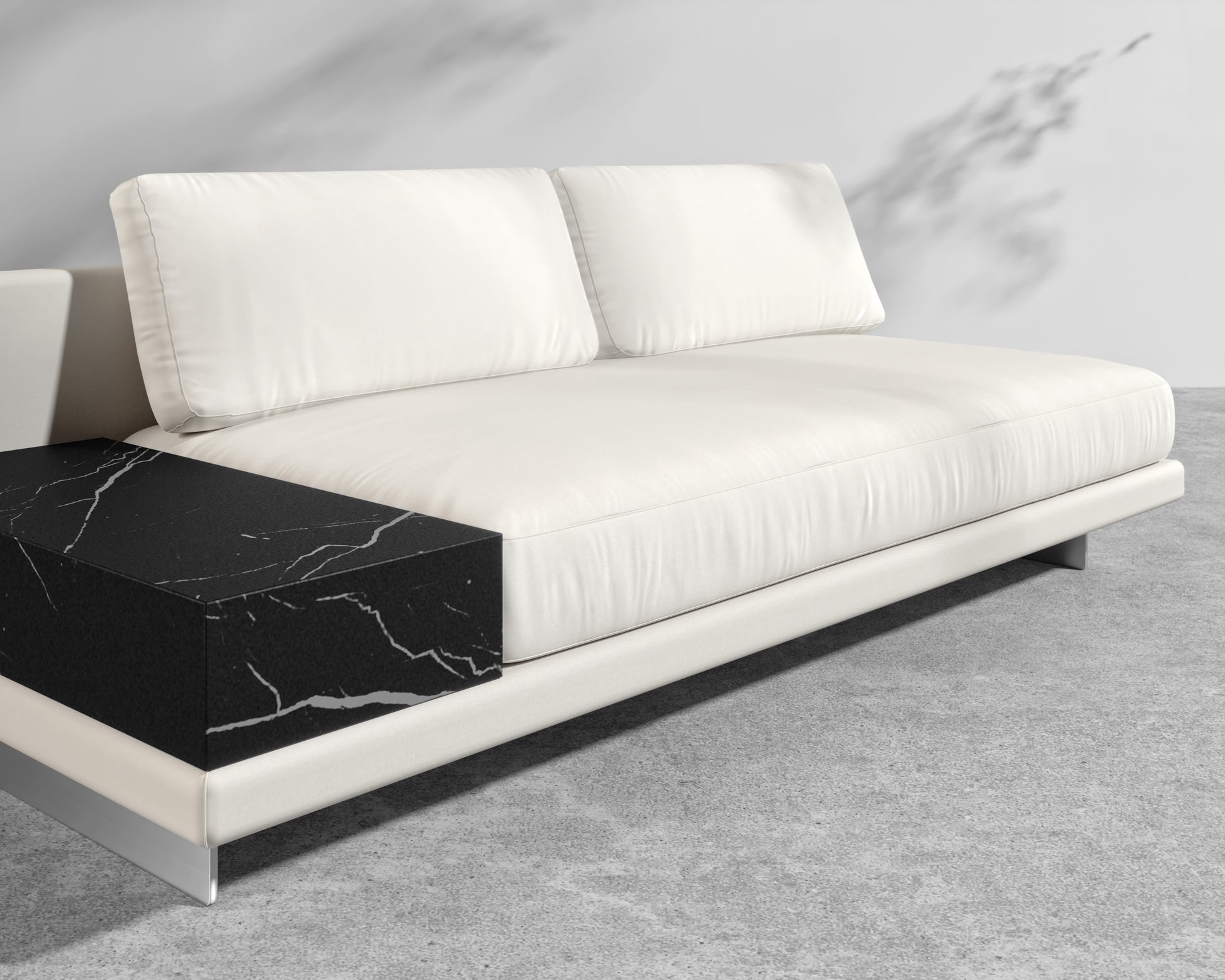 Dresden Outdoor Armless Sofa with Storage Table - Palisades - Ceramic Black Storage