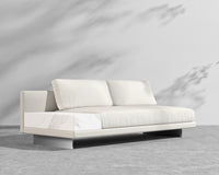 Dresden Outdoor Armless Sofa with Storage Table - Palisades - Ceramic White Storage