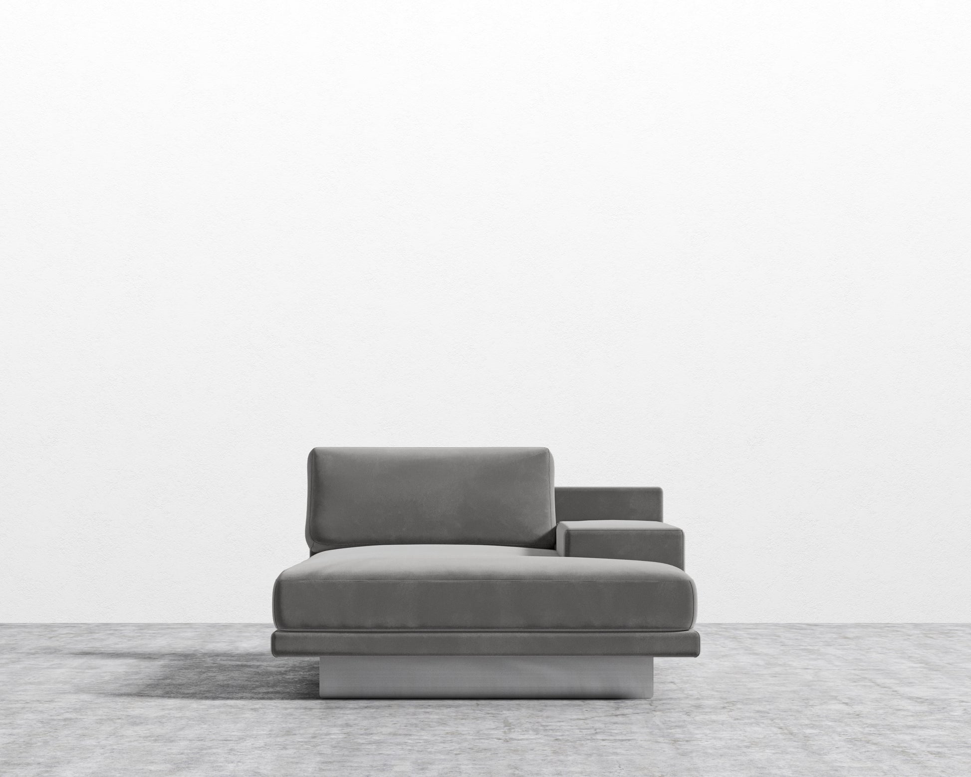 Dresden Right Chaise - Plush Velvet - Glacier Grey