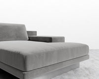 Dresden Right Chaise - Plush Velvet - Glacier Grey