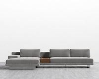 Dresden Sectional Sofa - Plush Velvet - Glacier Grey