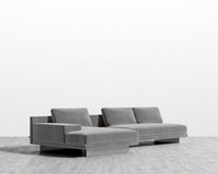 Dresden Sectional Sofa - Plush Velvet - Glacier Grey