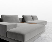 Dresden Sectional Sofa - Plush Velvet - Glacier Grey