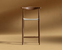 Elbow Counter Stool - Woven - Walnut Stain