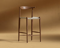 Elbow Counter Stool - Woven - Walnut Stain