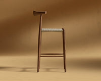 Elbow Counter Stool - Woven - Walnut Stain