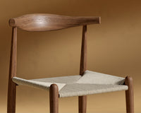 Elbow Counter Stool - Woven - Walnut Stain