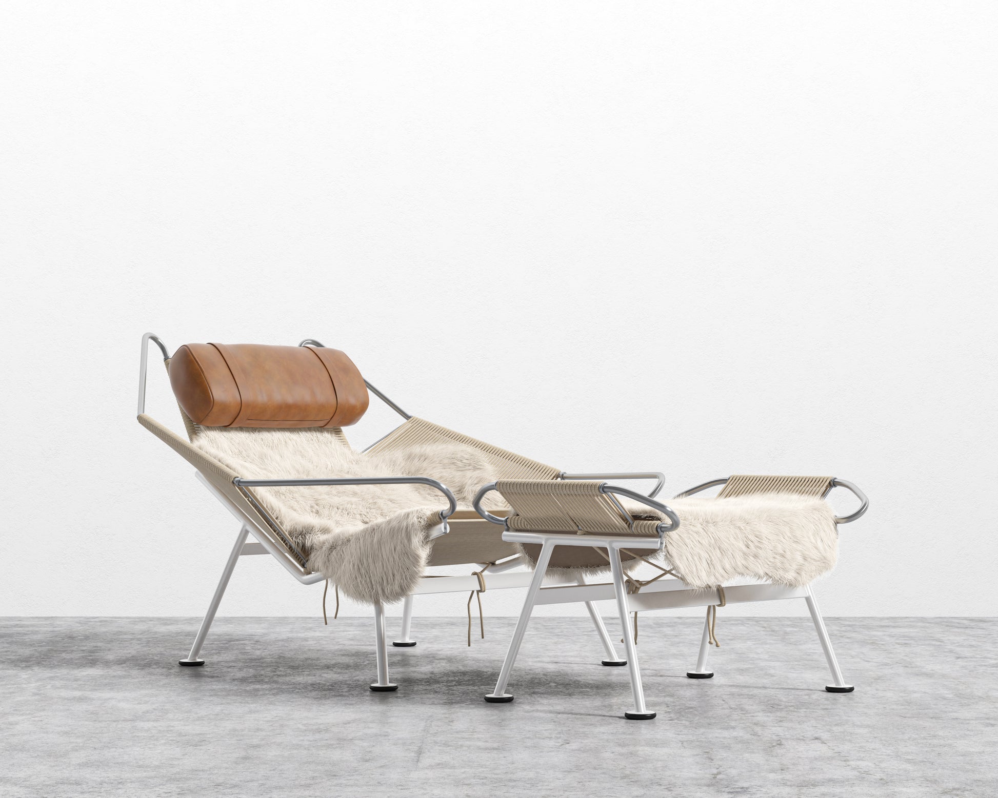 Flag Halyard Chair & Ottoman - Microfiber - Trento Morocco