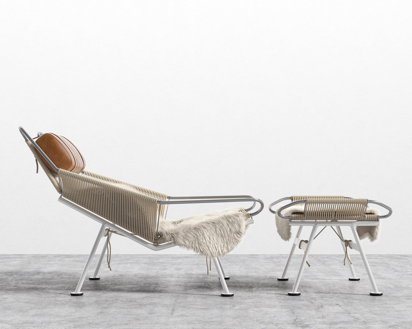 Flag Halyard Chair & Ottoman - Microfiber - Trento Morocco