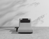 Florian Outdoor Daybed - Black Frame - Encino - Arcadia Pillow - Black Marble