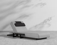 Florian Outdoor Daybed - Black Frame - Encino - Arcadia Pillow - Black Marble