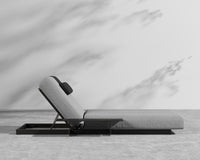 Florian Outdoor Daybed - Black Frame - Encino - Arcadia Pillow - Black Marble