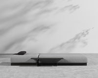 Florian Outdoor Daybed - Black Frame - Encino - Arcadia Pillow - Black Marble