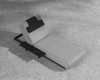 Florian Outdoor Daybed - Black Frame - Encino - Arcadia Pillow - Black Marble