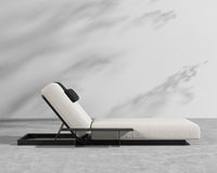 Florian Outdoor Daybed - Black Frame - Palisades - Arcadia Pillow - Black Marble