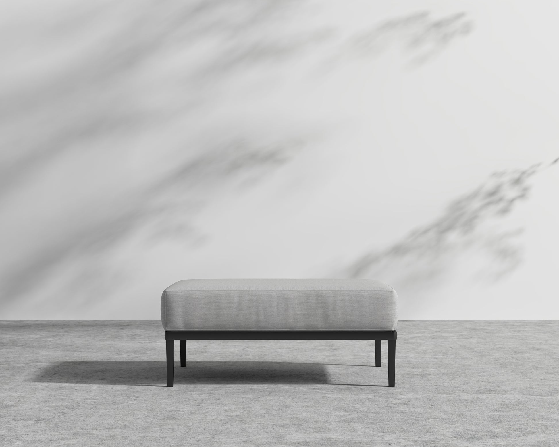 Francis Outdoor Ottoman - Encino - Black Frame