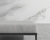 Francis Outdoor Ottoman - Encino - Black Frame