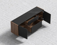 Gia Storage - Black Marble - Walnut