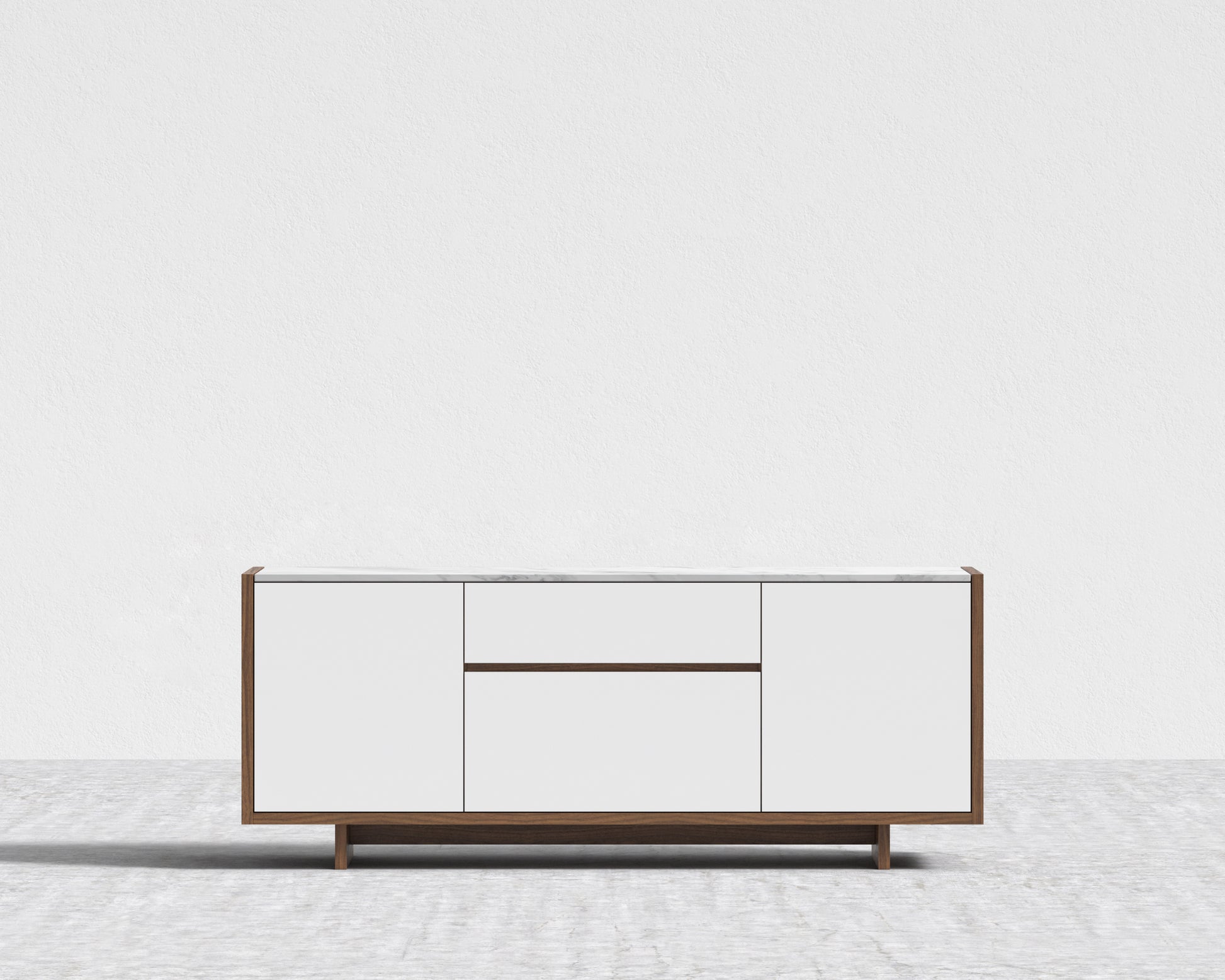 Gia Storage - White Marble - Walnut