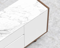 Gia Storage - White Marble - Walnut