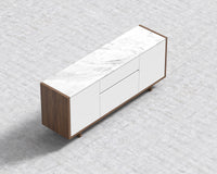 Gia Storage - White Marble - Walnut