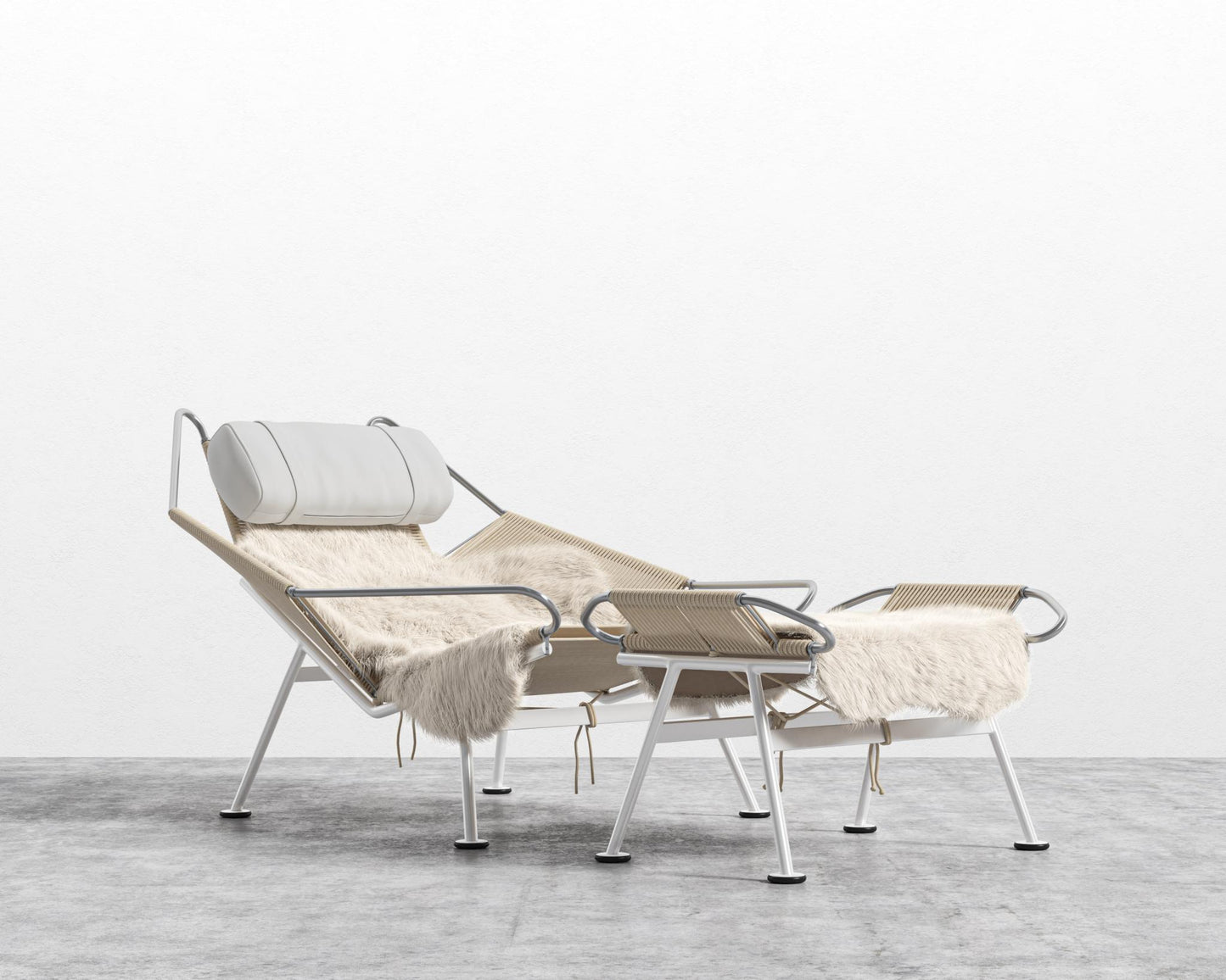 Flag Halyard Chair & Ottoman - Microfiber - Trento Eggshell