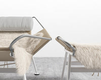 Flag Halyard Chair & Ottoman - Microfiber - Trento Eggshell