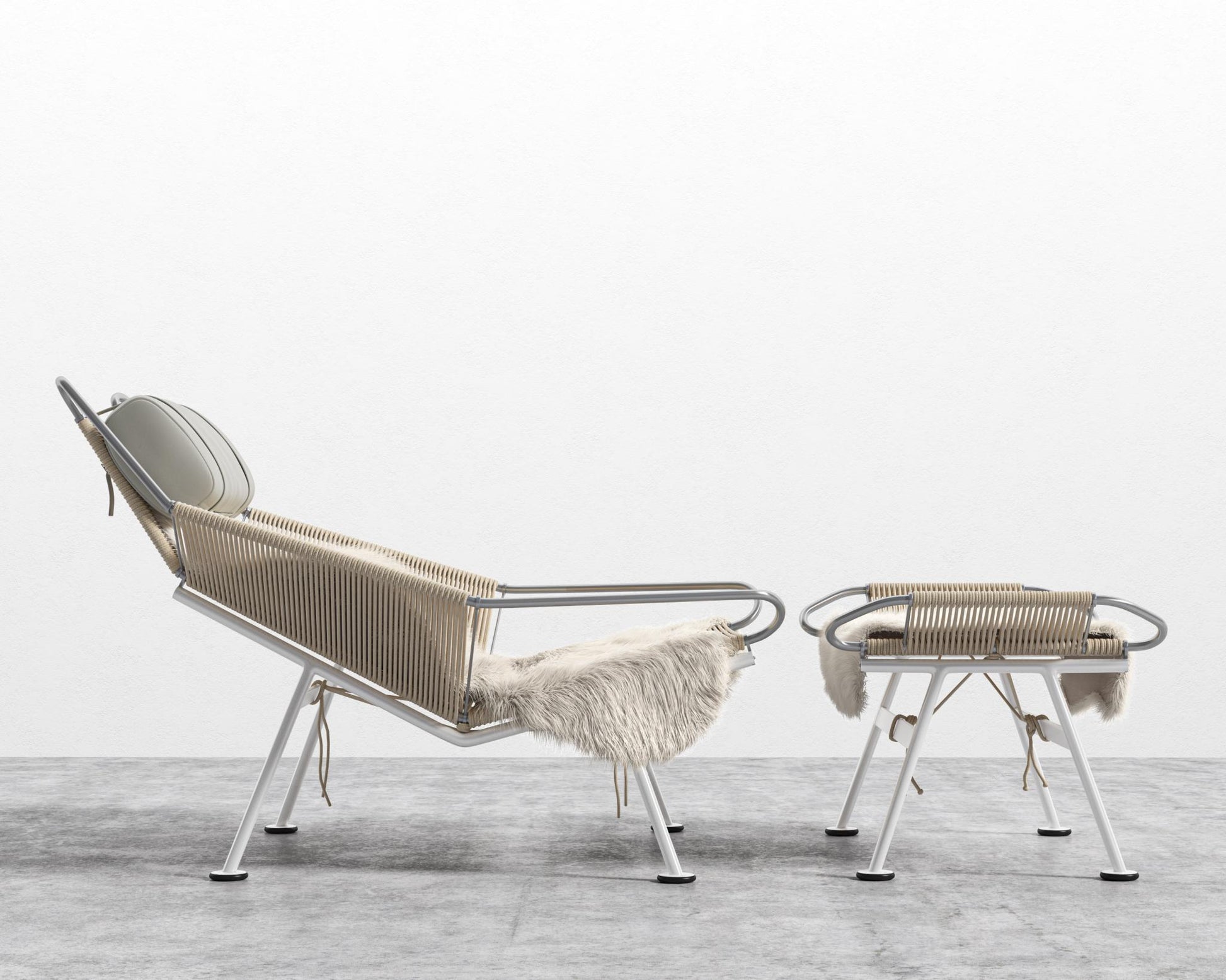 Flag Halyard Chair & Ottoman - Microfiber - Trento Taupe