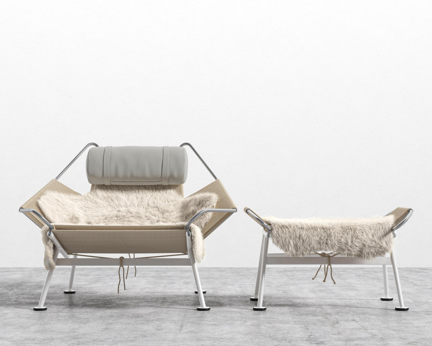 Flag Halyard Chair & Ottoman - Microfiber - Trento Taupe