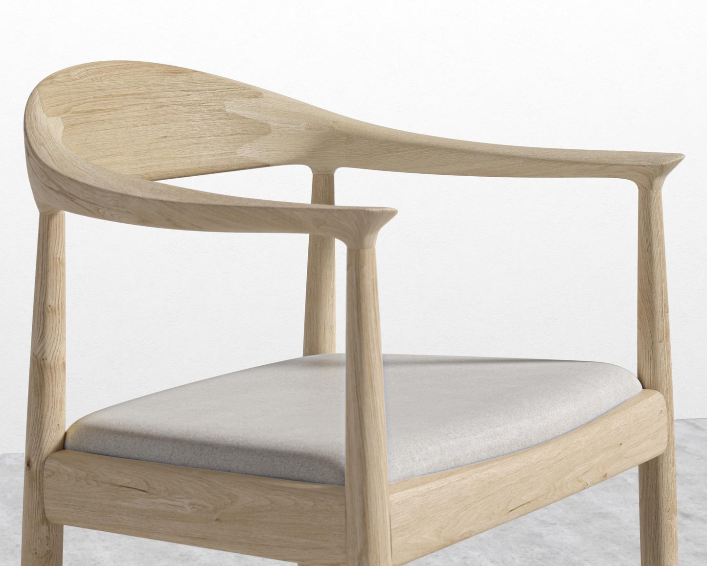 Round Chair - Natural - Venice Vegan Suede - Chiffon