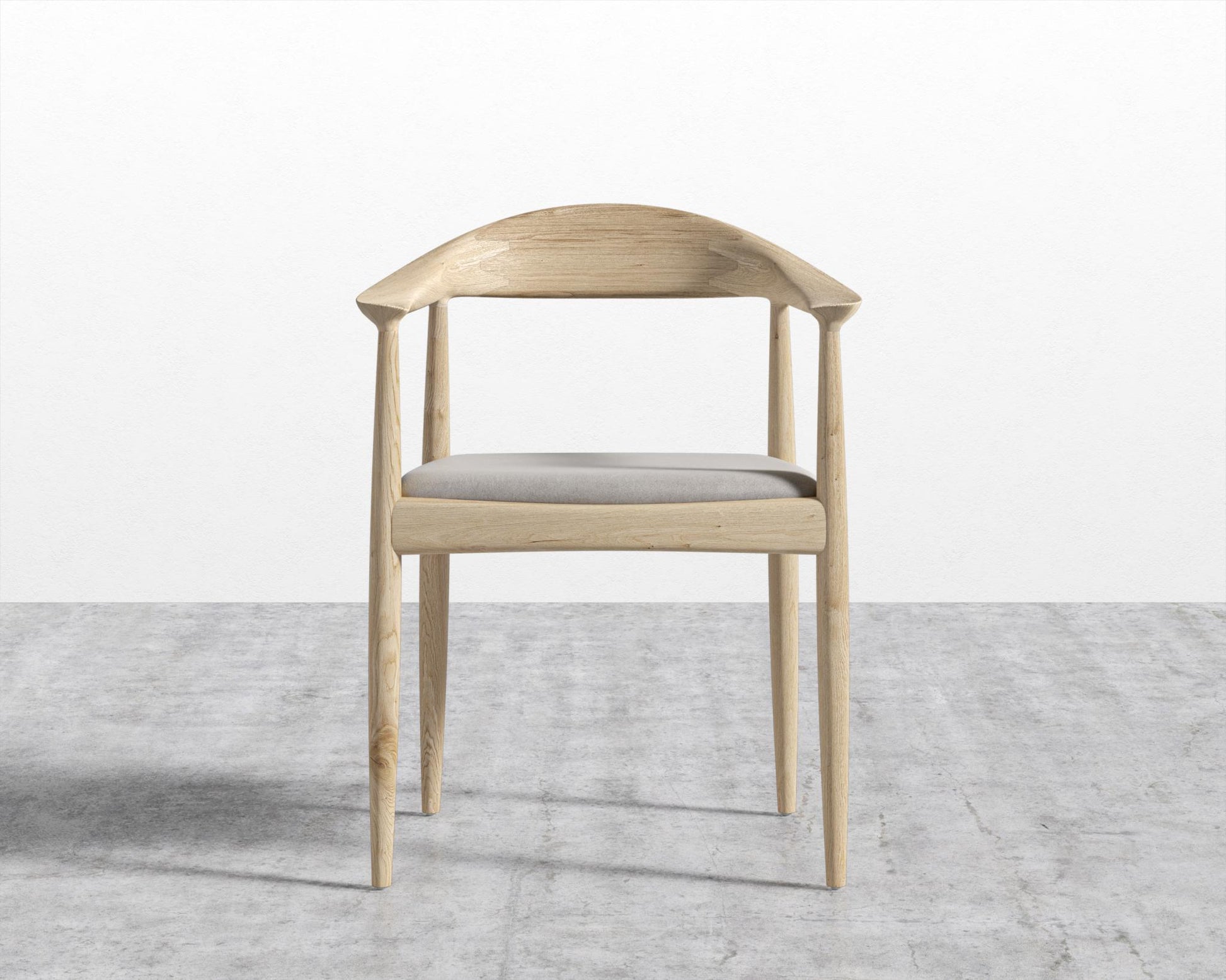 Round Chair - Natural - Venice Vegan Suede - Chiffon