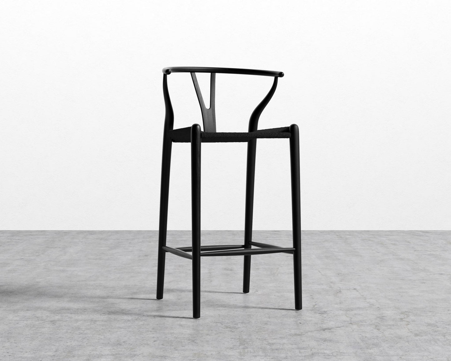 Wishbone Barstool - Black/Black