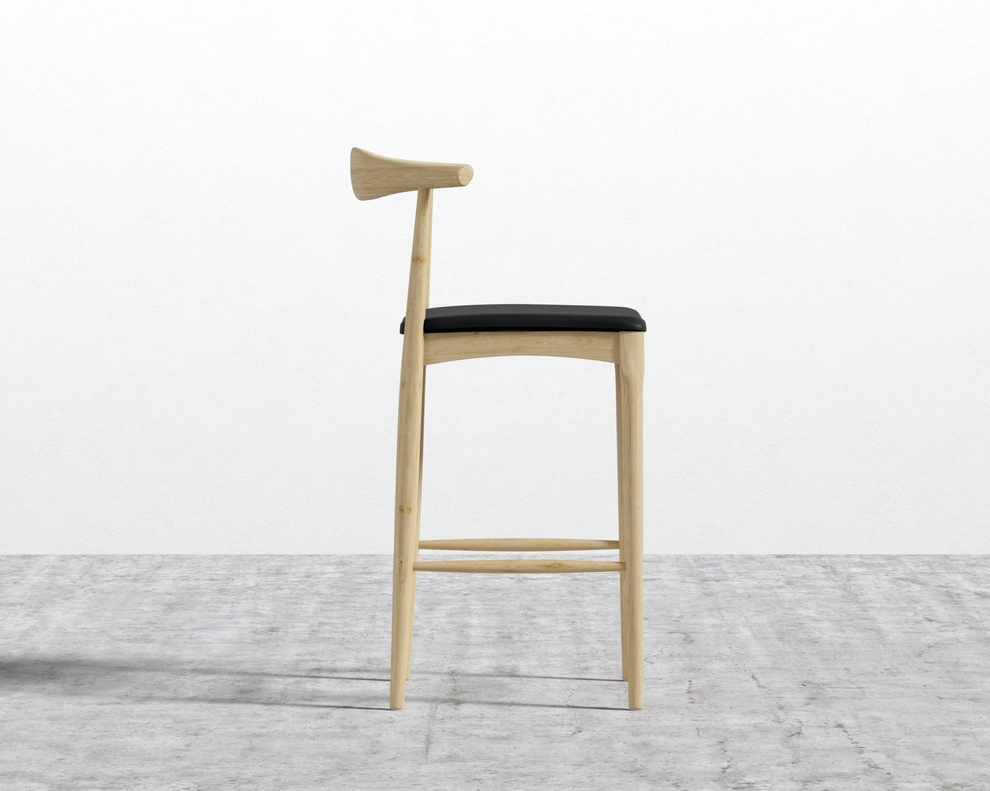 Elbow Counter Stool - Natural - Trento Jet Black