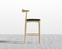 Elbow Counter Stool - Natural - Trento Jet Black