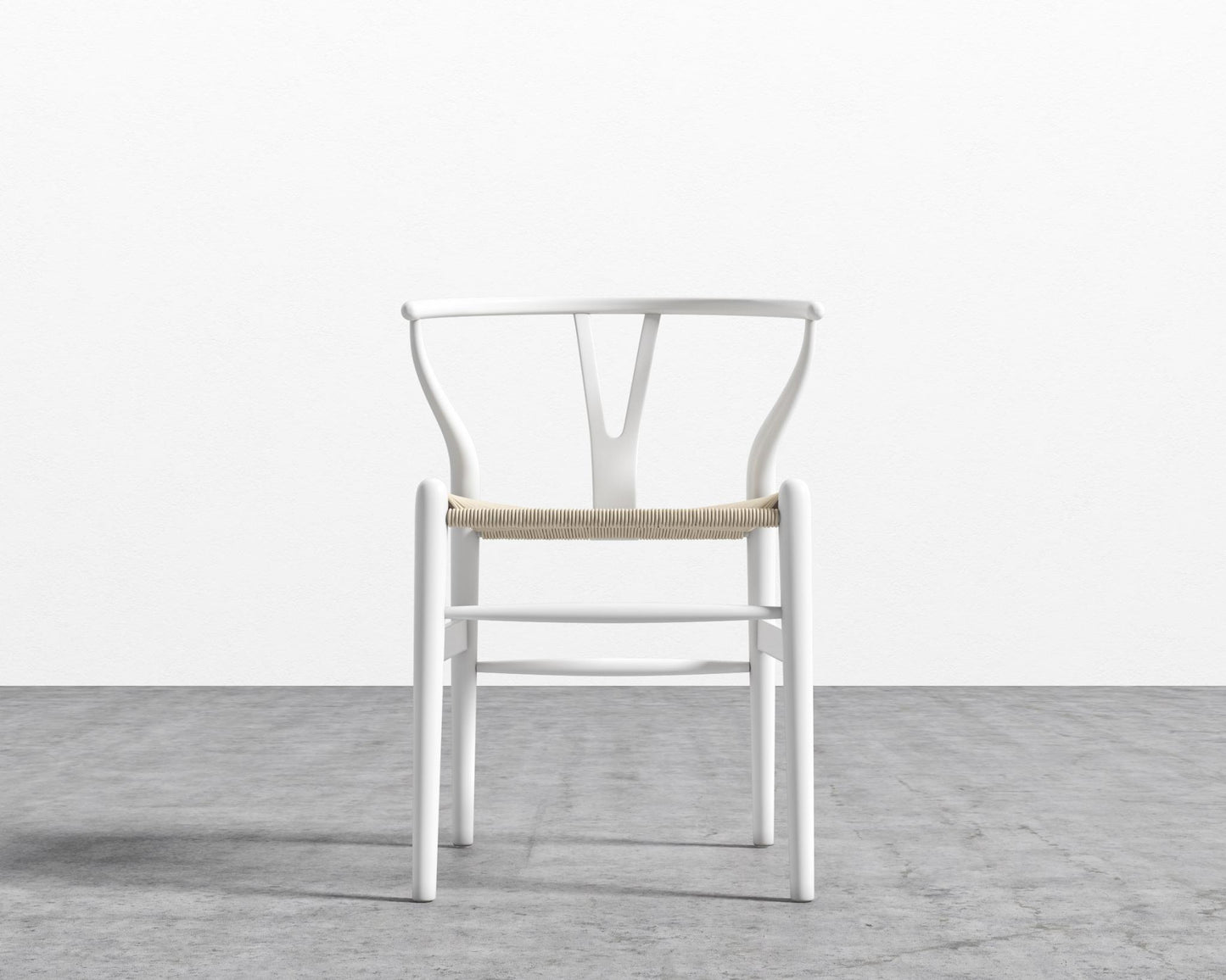 Wishbone Chair - White w/ Natural Seat