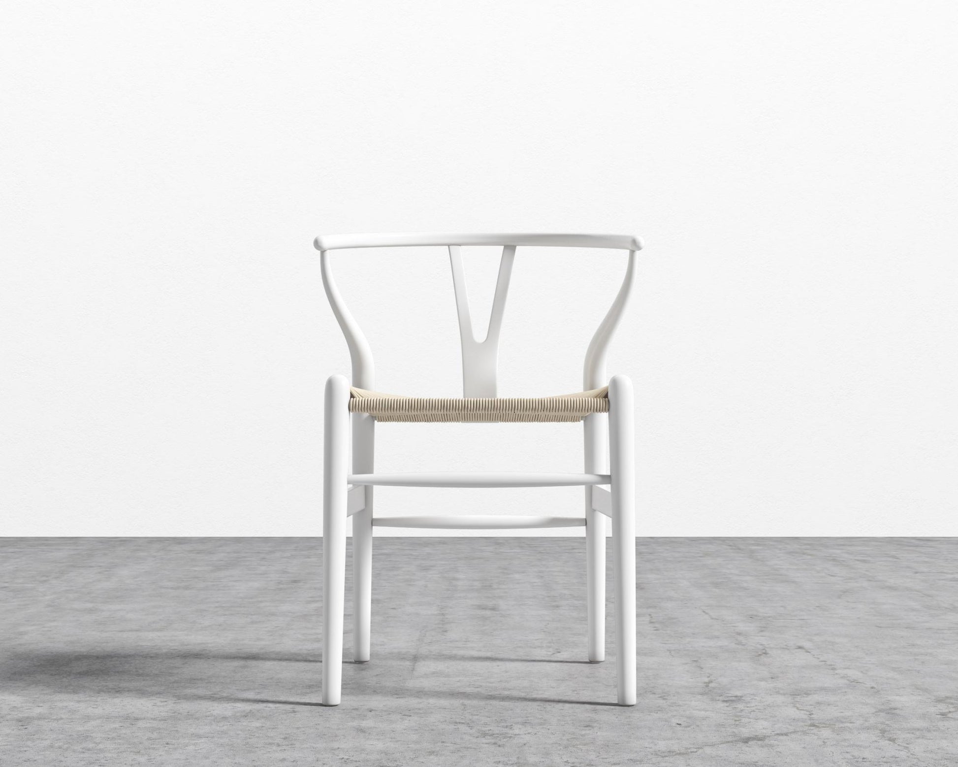 Wishbone Chair - White w/ Natural Seat