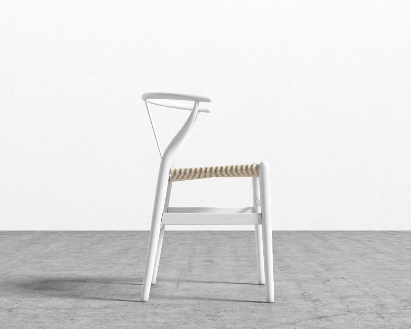 Wishbone Chair - White w/ Natural Seat