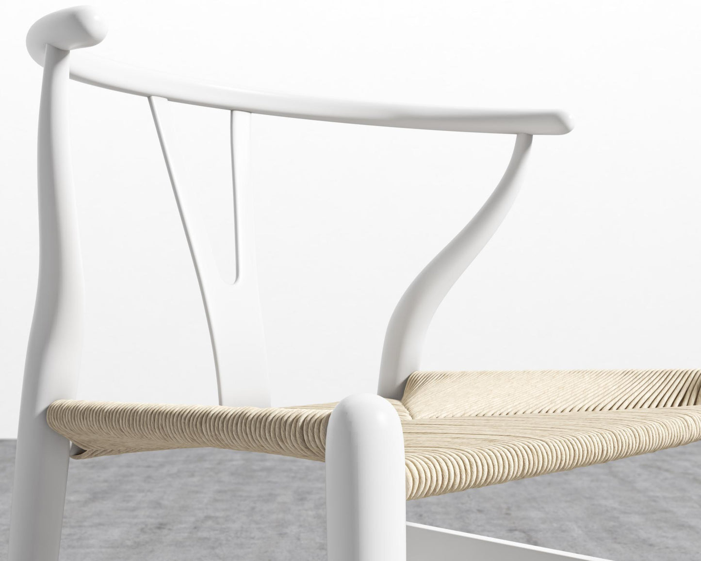 Wishbone Chair - White w/ Natural Seat