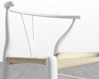 Wishbone Chair - White w/ Natural Seat
