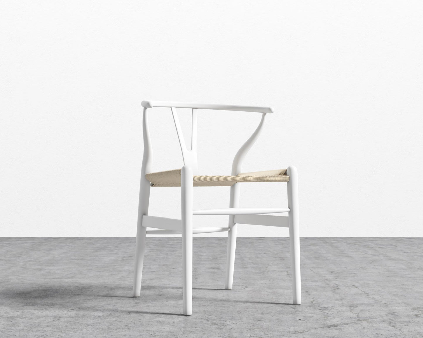 Wishbone Chair - White w/ Natural Seat