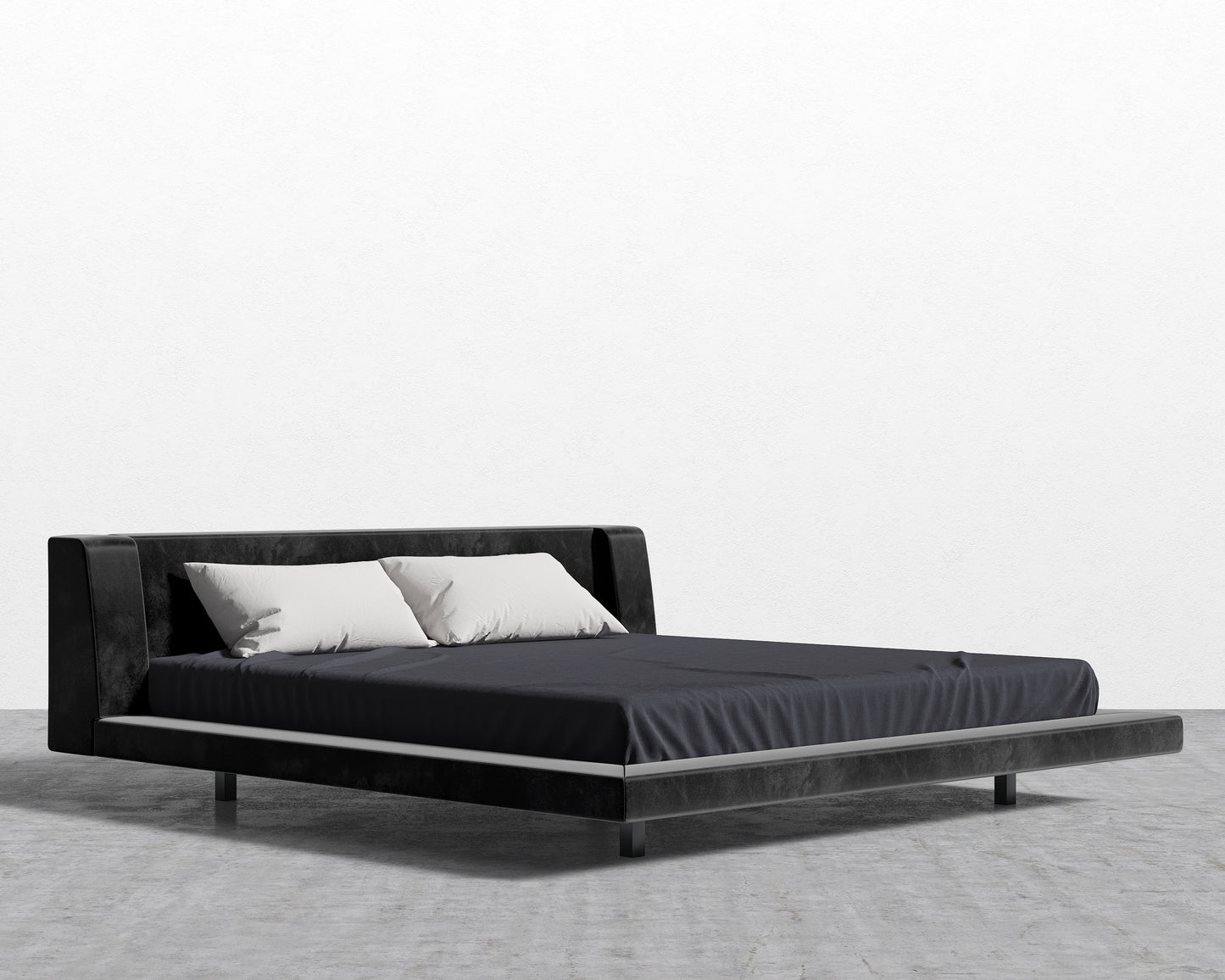 Harper Bed - King - Plush Velvet - Black 2022