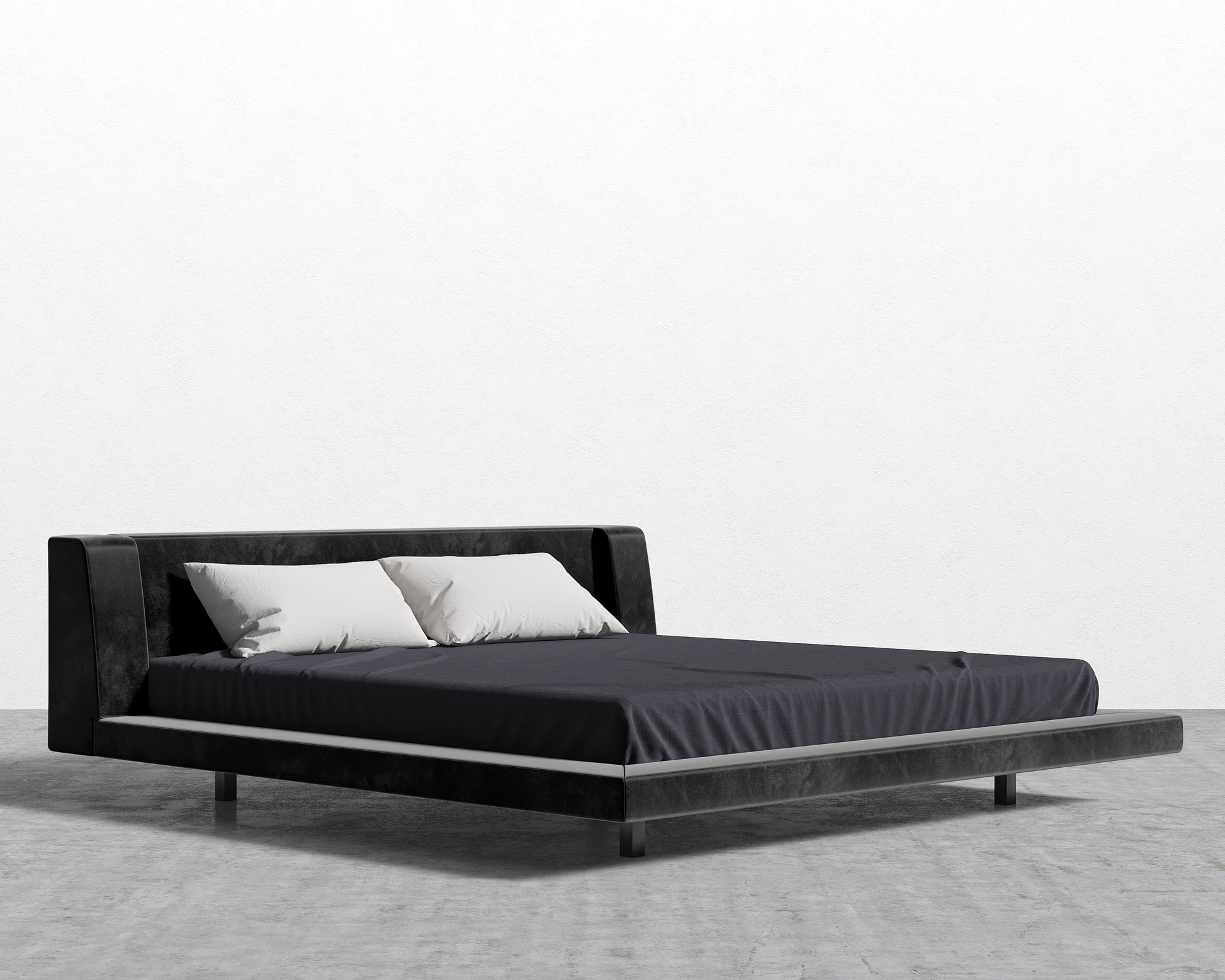 Harper Bed - King - Plush Velvet - Black 2022