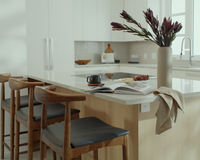 Elbow Counter Stool - Walnut - Trento Black