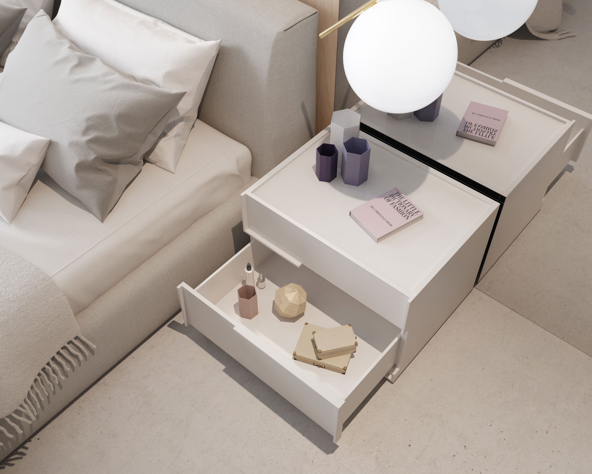Hunter Nightstand - White - Staged Scene