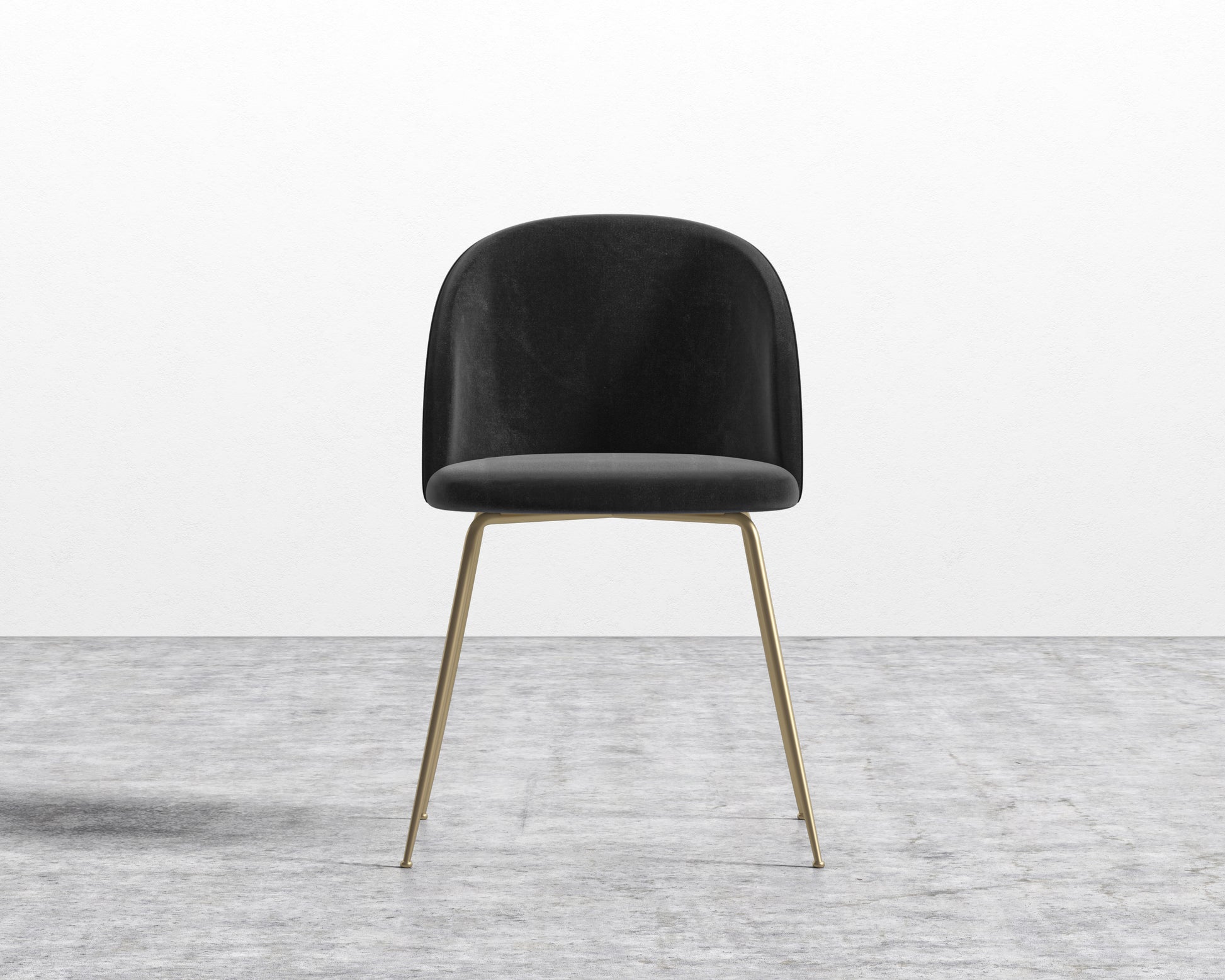 Iris Chair - Plush Velvet - Black 2022 - Brass Base